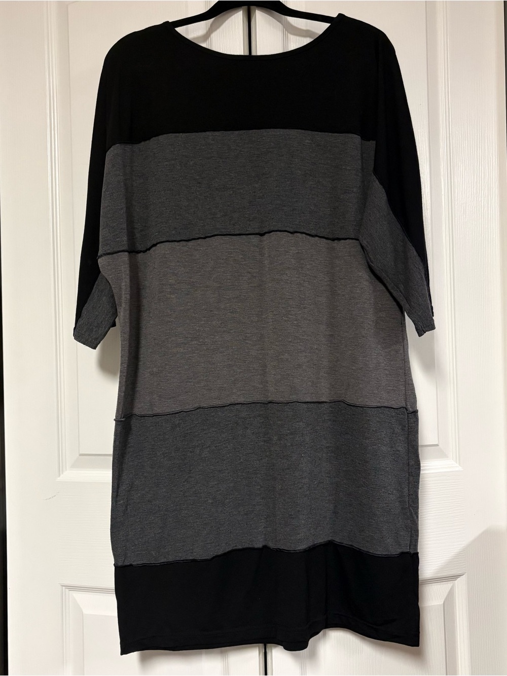 MSK Black and Gray Striped Longline Tunic